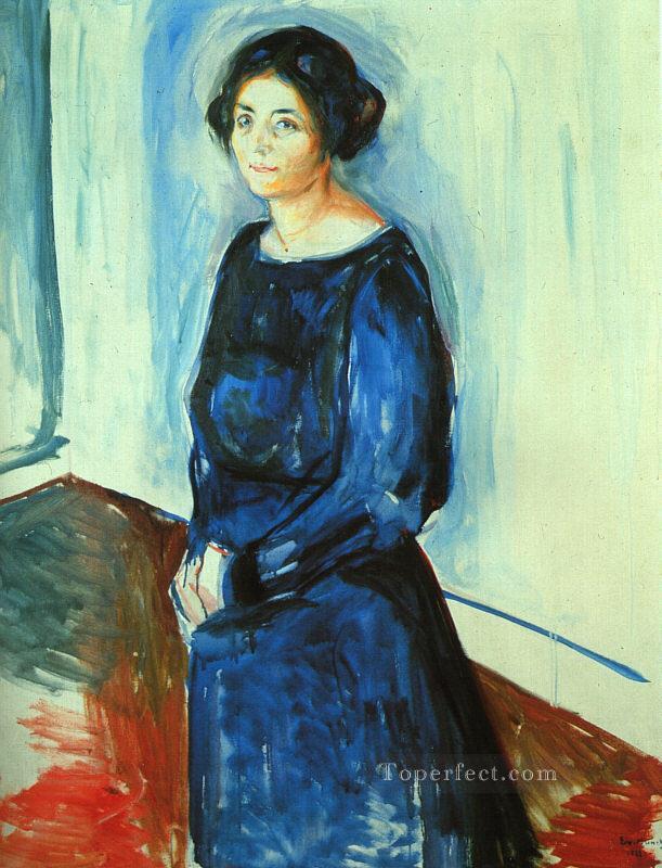 Mujer vestida de azul Frau Barth 1921 Edvard Munch Pintura al óleo